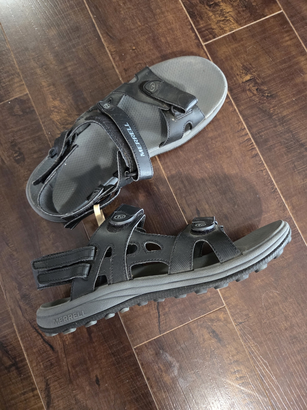 Merrell Black Men's Adjustable Strap Sandals - Picture 2 of 4